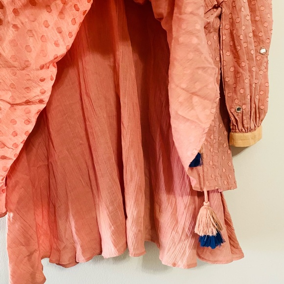 Rinku Dalamal Peach Toned Layered Tunic - Picture 8 of 9